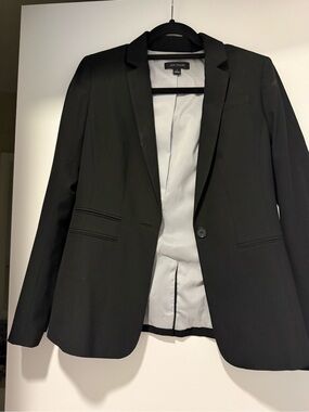 Ann Taylor Black Single-Button Tailored Blazer